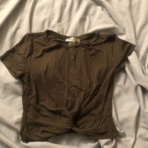 Army green T-shirt tank top